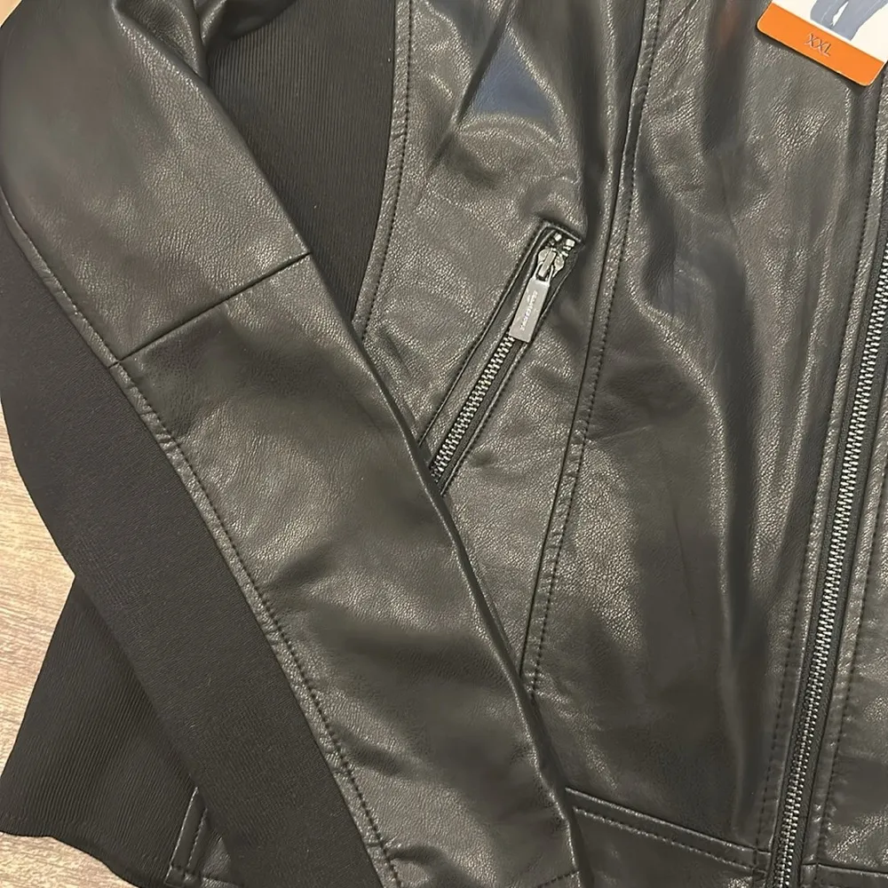 Kenneth Cole NWT  Faux Leather Jacket Black Sz XXL - Image 4