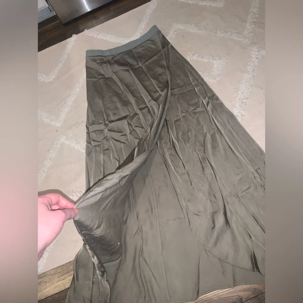 New NATION LTD satin Maribel olive boho skirt revolve casual classic winter $168 - Image 3