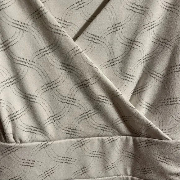 Eddie Bauer Size Small Travex White‎ Grey A-Line Midi Crossover Dress Tenniscore - Image 3