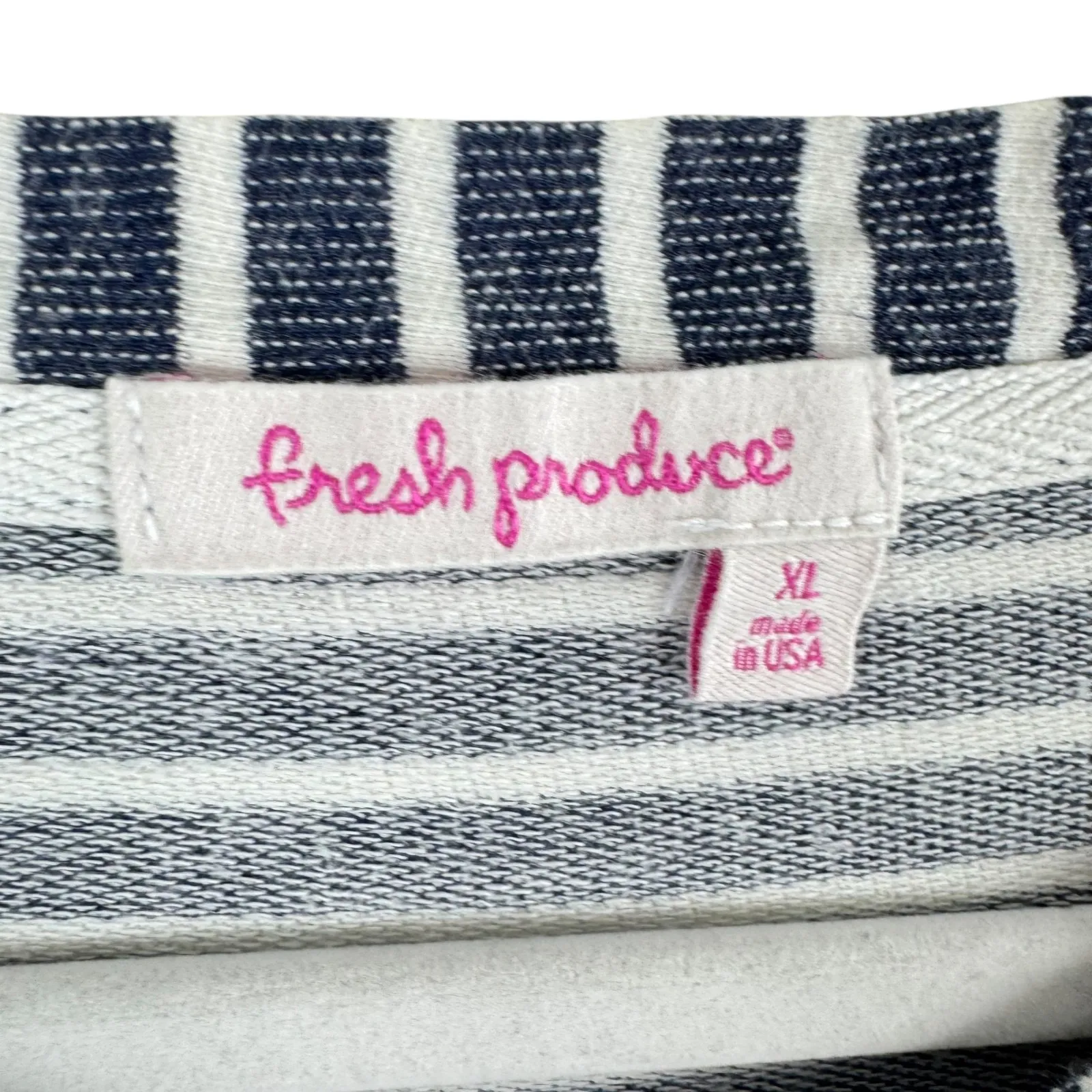 Fresh Produce Cotton Striped 3/4 Sleeve Casual Midi Dress Women's XL Made in USA - Image 4