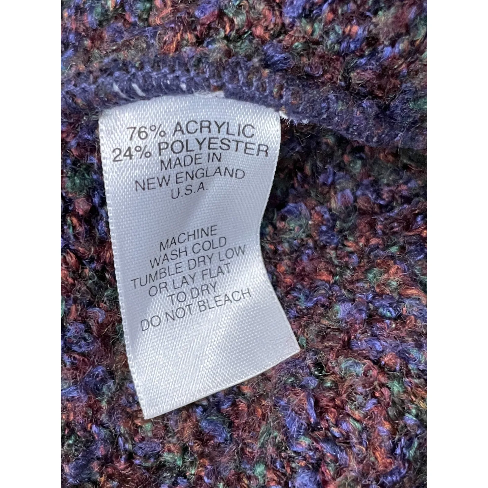 Oona Cardigan Sweater Women Medium Full Zip Multicolor Chunky New England USA - Image 7