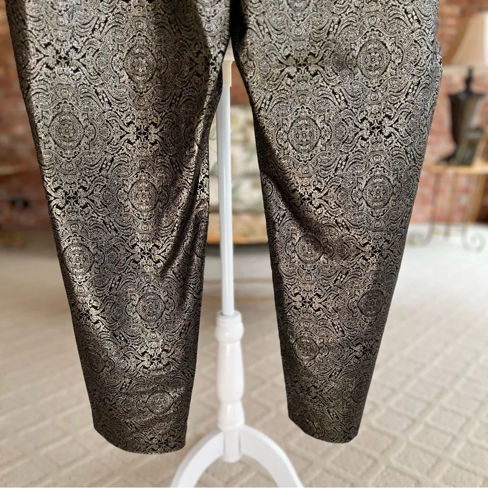 Alfani Pants Gold Metallic Stretch Skinny 24W Cocktail Party Holiday Glam Chic - Image 11
