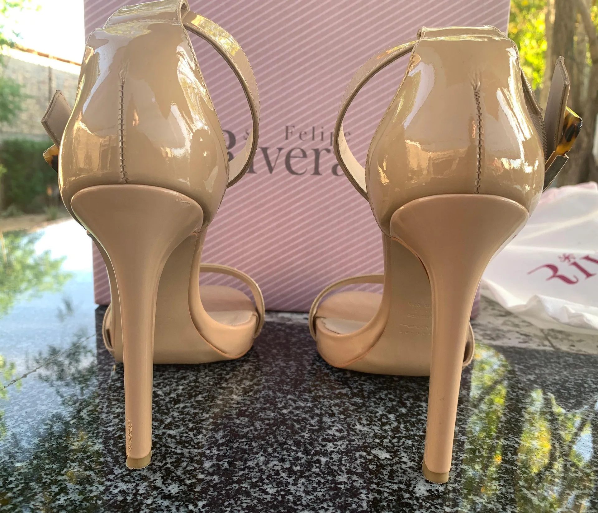 Leather Nude ankle strap heels size 8 - Image 7