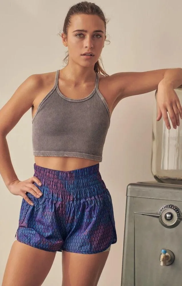 Free People Womens Large Blue The Way Home Short Marianas Combo Print New - Image 7