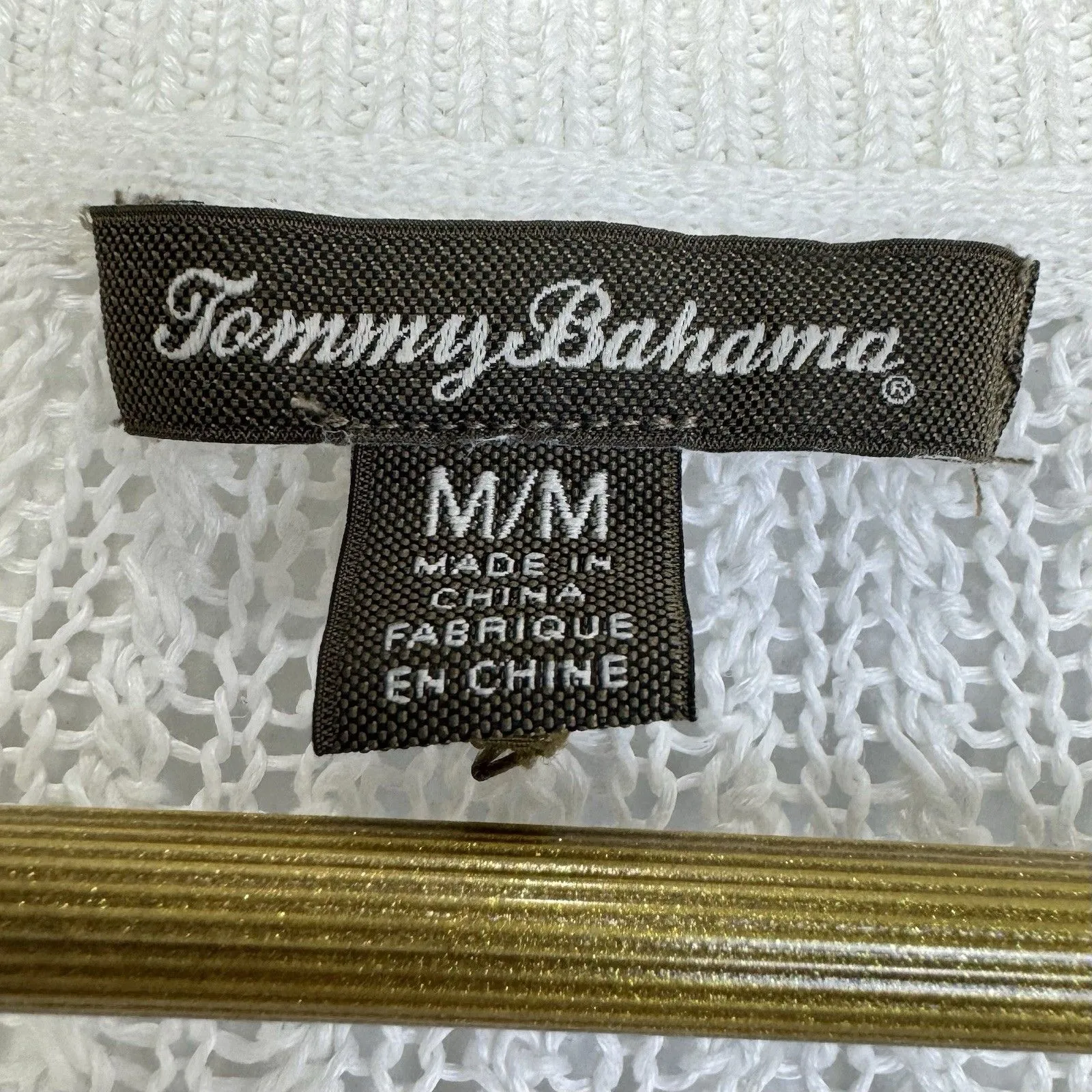 NWOT Tommy Bahama 100% Linen Open Knit White Sweater Size M Lagenlook Boho Beach - Image 4