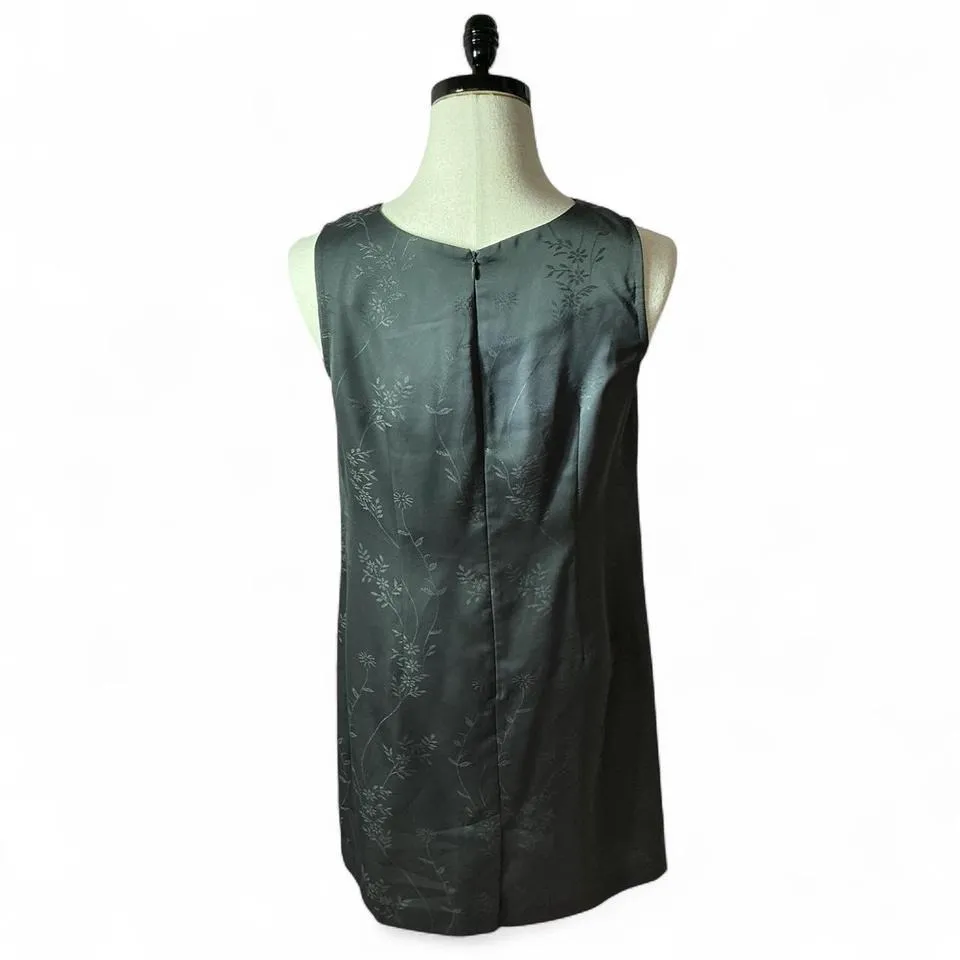 Hillard &‎ Hanson Sleeveless Gray Floral Embossed Dress Party Cocktail Career - Image 2