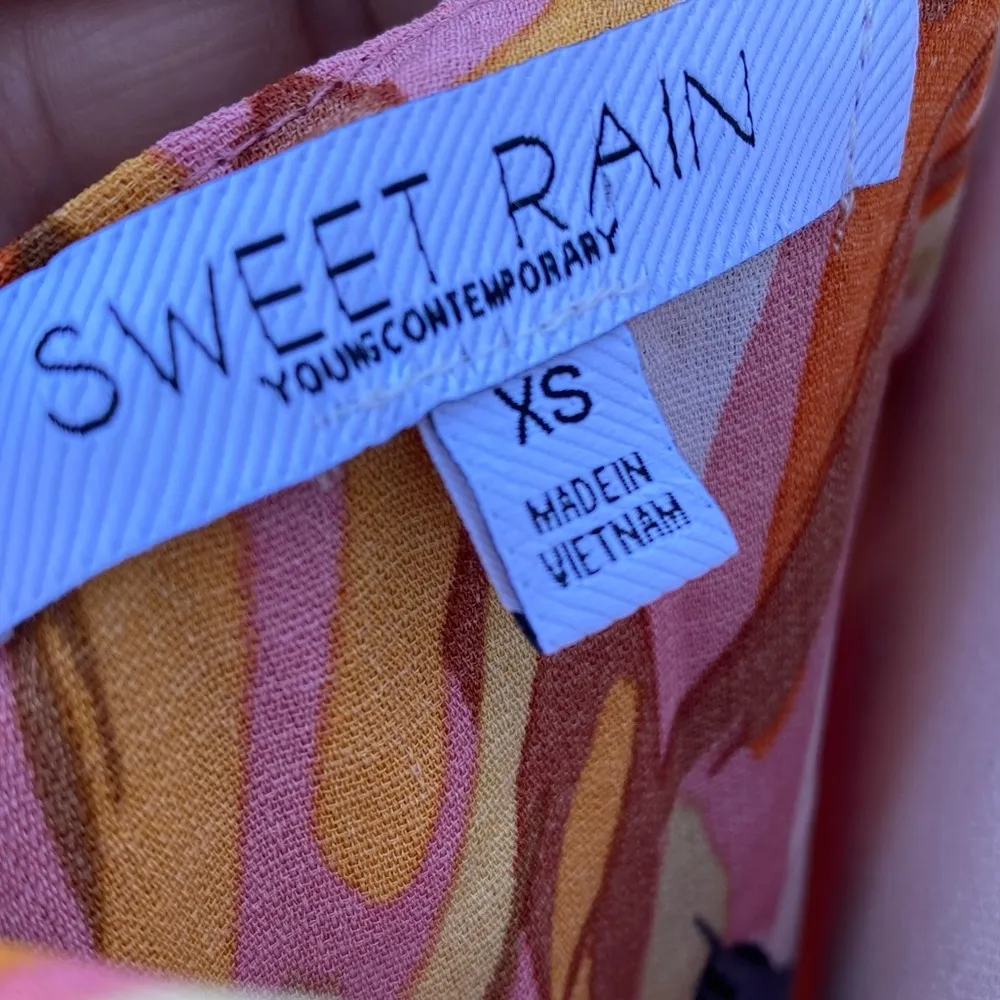 Orange Abstract Printed Tank Top Size XS - Image 10