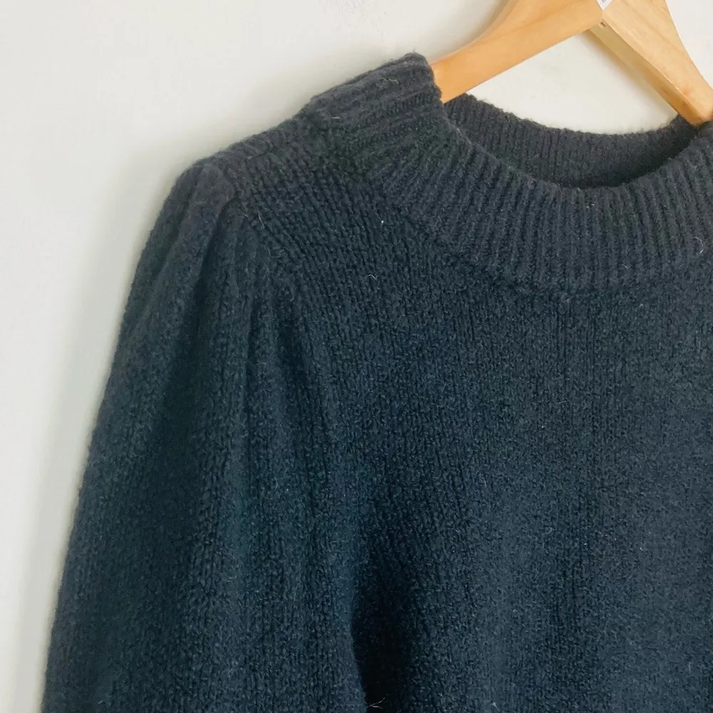 Maeve Anthropologie black mock neck puff sleeve sweater size Large. - Image 3