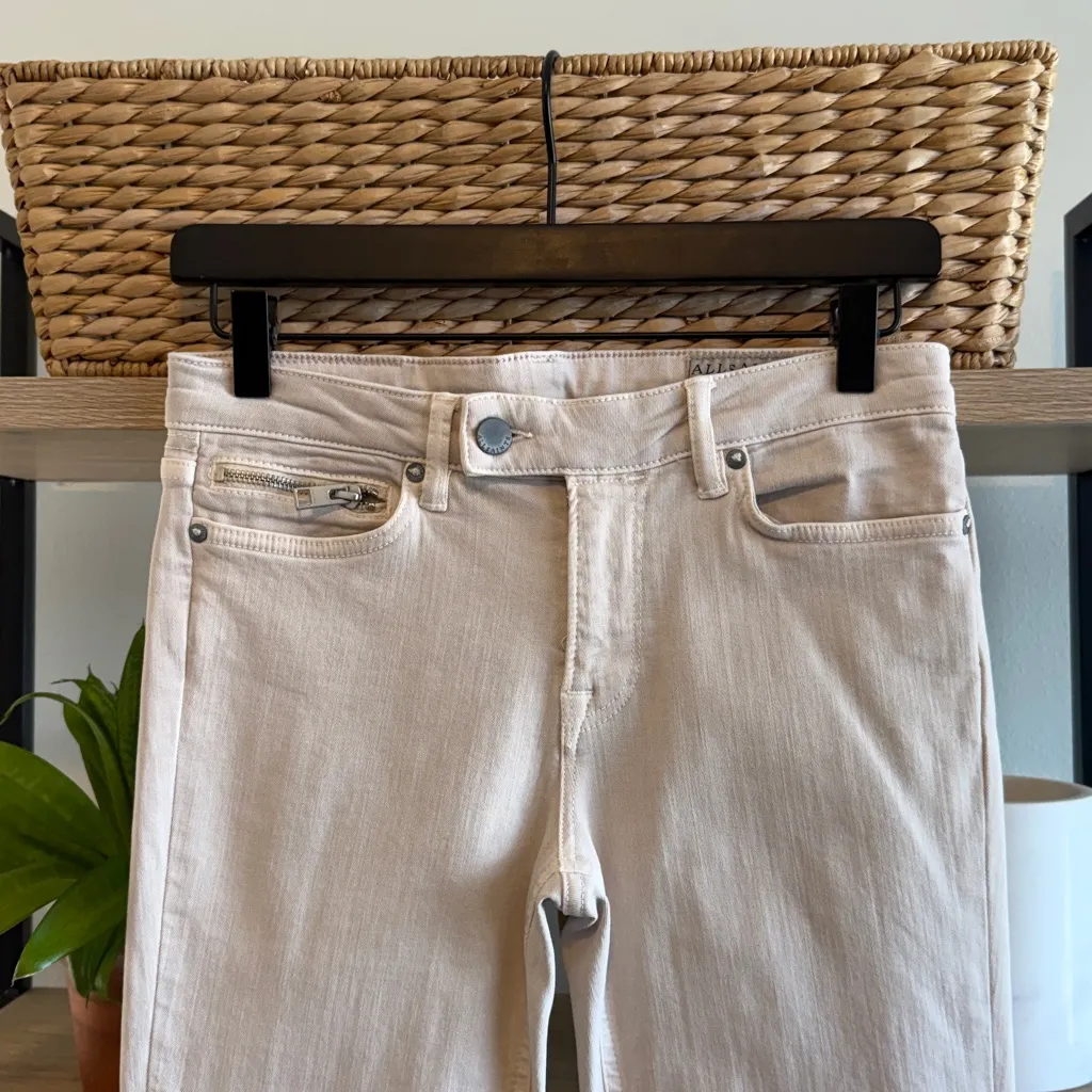 All Saints Nude Biker Fit Mid-Rise Skinny Jeans, 28 - Image 3