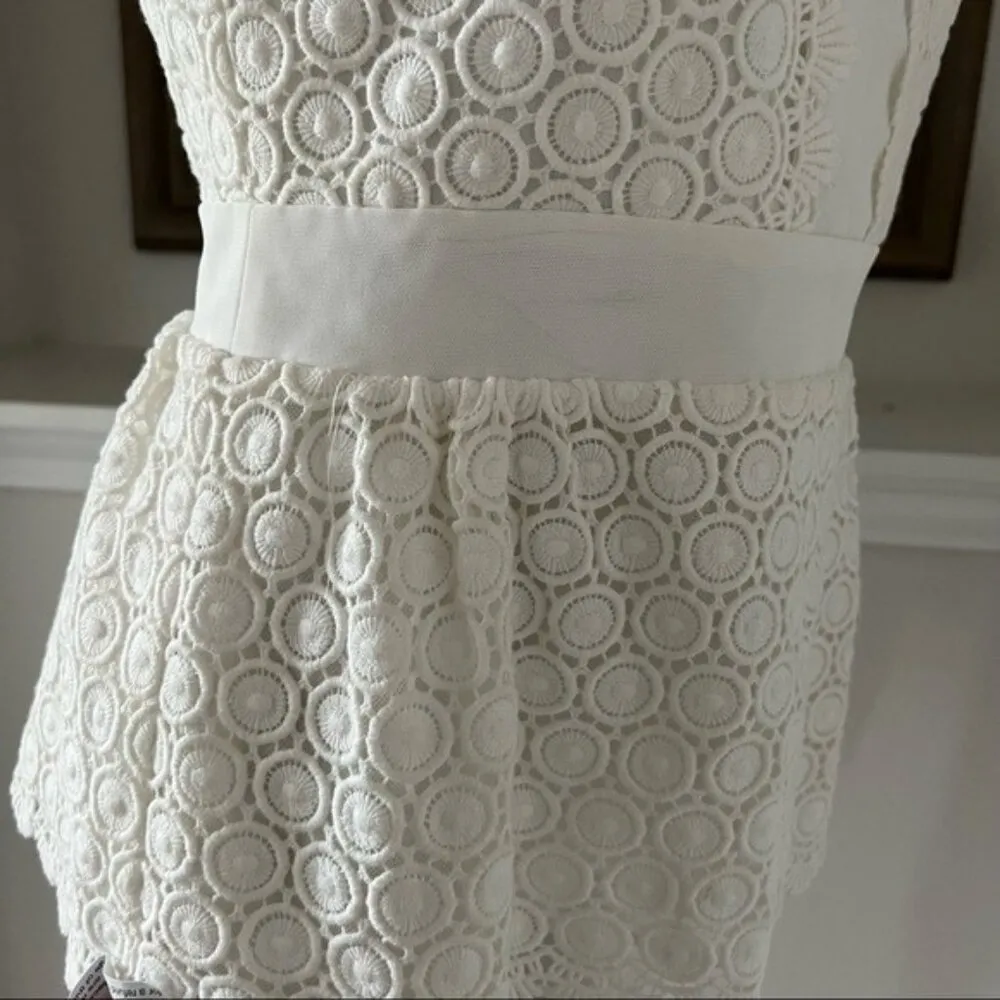 Diane Von Furstenberg Scalloped Hem Peplum Top in Ivory, Size 6 New w/Tag $298 - Image 7