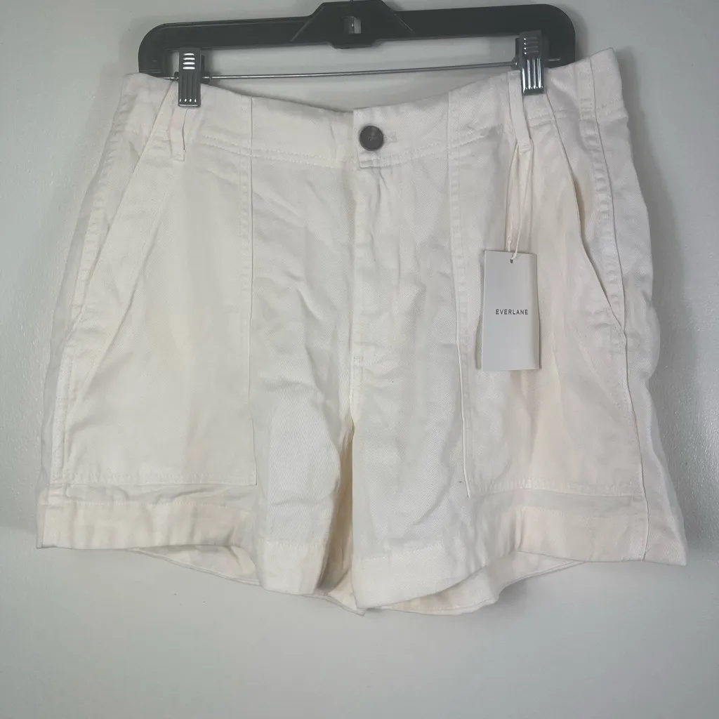 Everlane Way-High Twill Shorts size 8 - Image 2