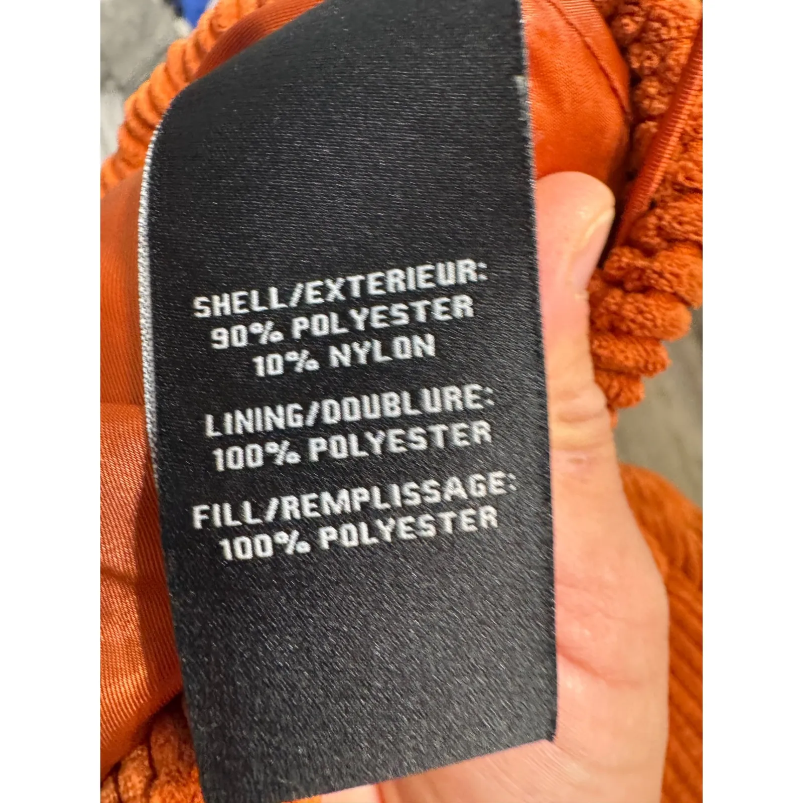 7 For All Mankind Corduroy Puffer Jacket Rust Orange Cropped High Neck XS - Image 7