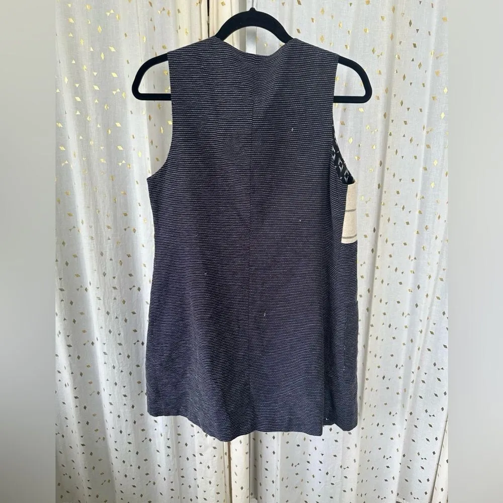 Sanctuary Summer In The City Hemp Cotton Mix Block Embroidered Tapestry Vest XS - Image 3