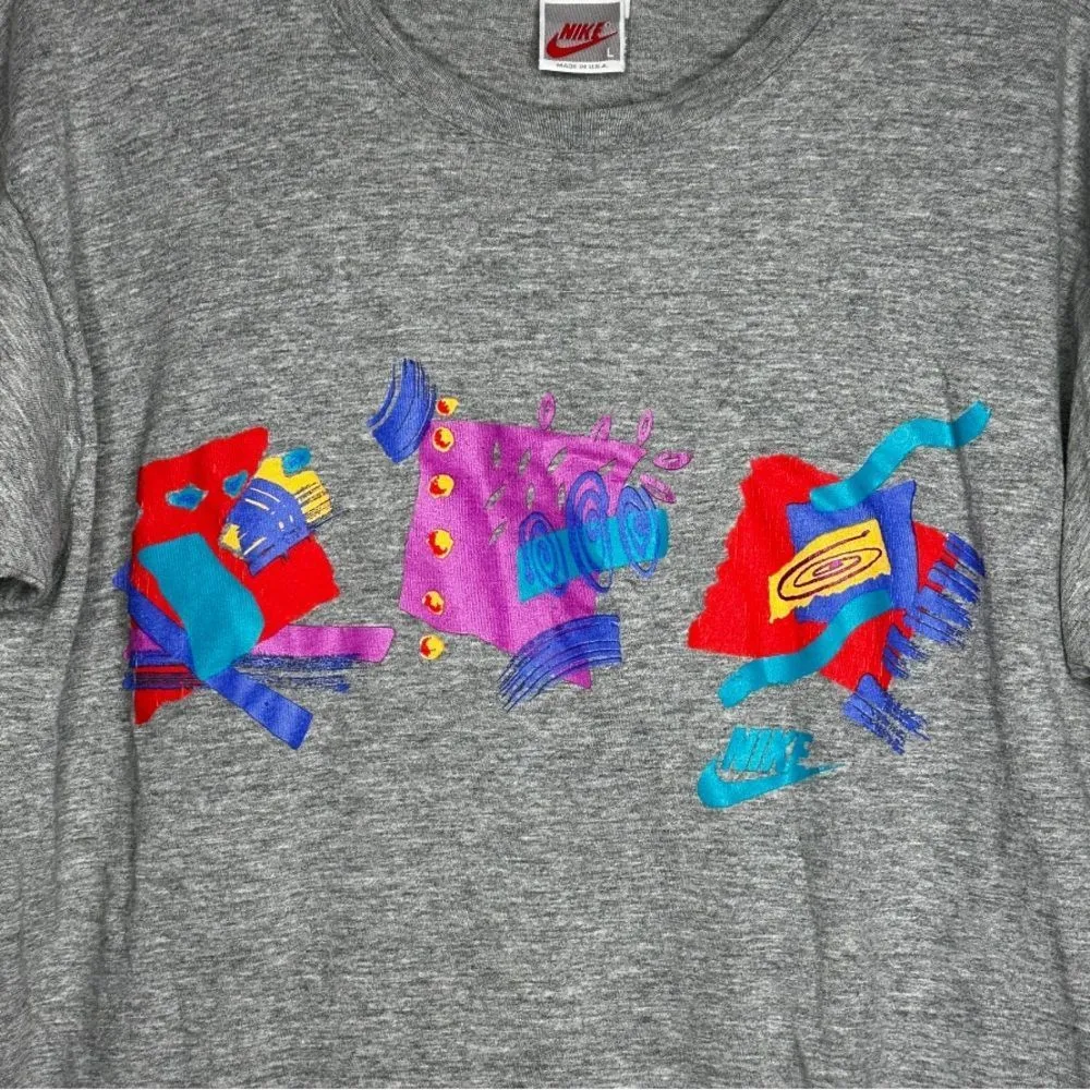 Vintage Nike Single Stitch Gray Cotton T - Image 2