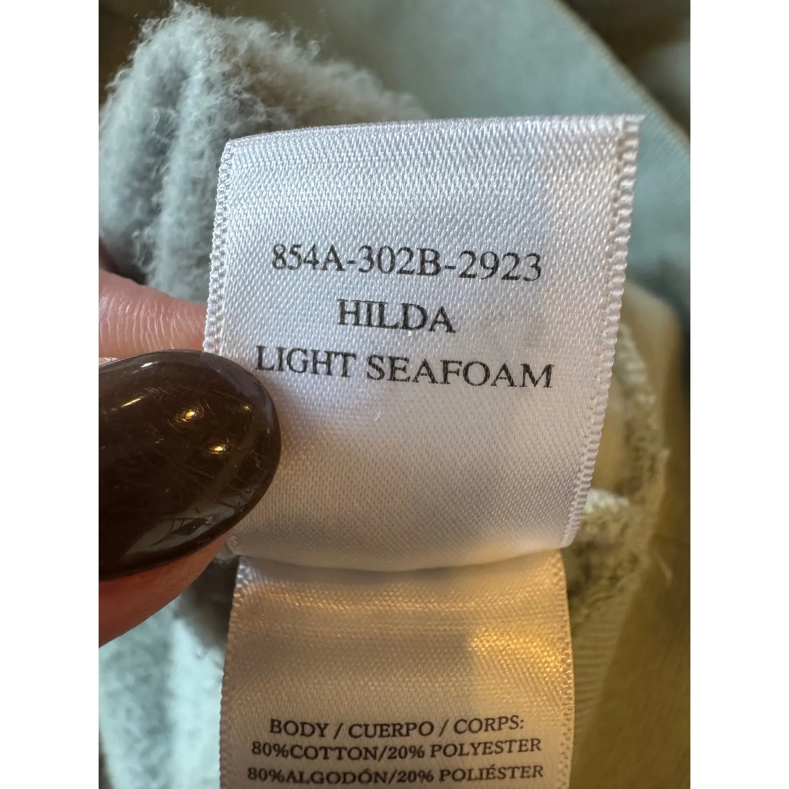 Rails Sweatshirt Women Large Light Seafoam Green Hilda Gathered Sleeve Cropped - Image 6