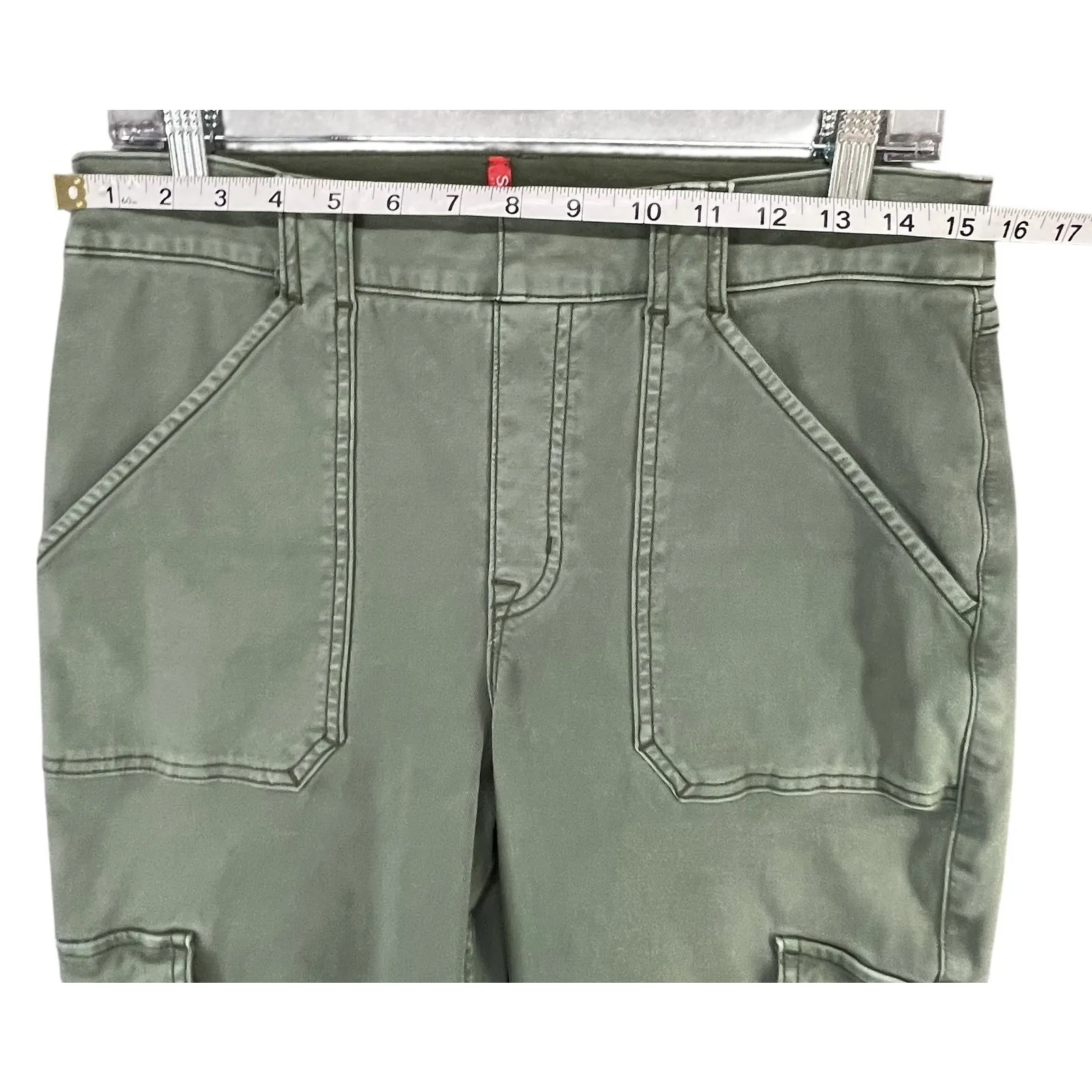 Spanx Stretch Twill Ankle Cargo Pant XL Soft Sage Utility Slim Tapered 20311R - Image 6