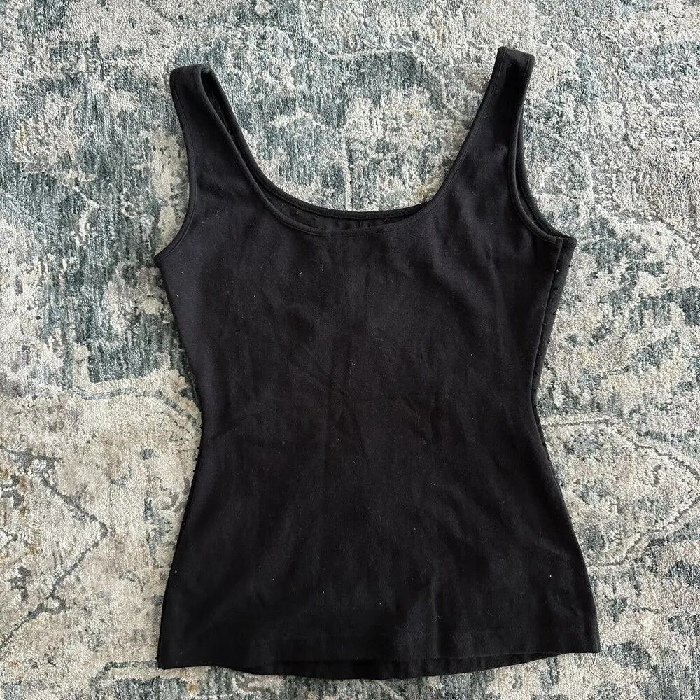 NEW Vivienne Tam Beaded Top Womens Small Sequin Floral Tank Black Dead Stock - Image 10