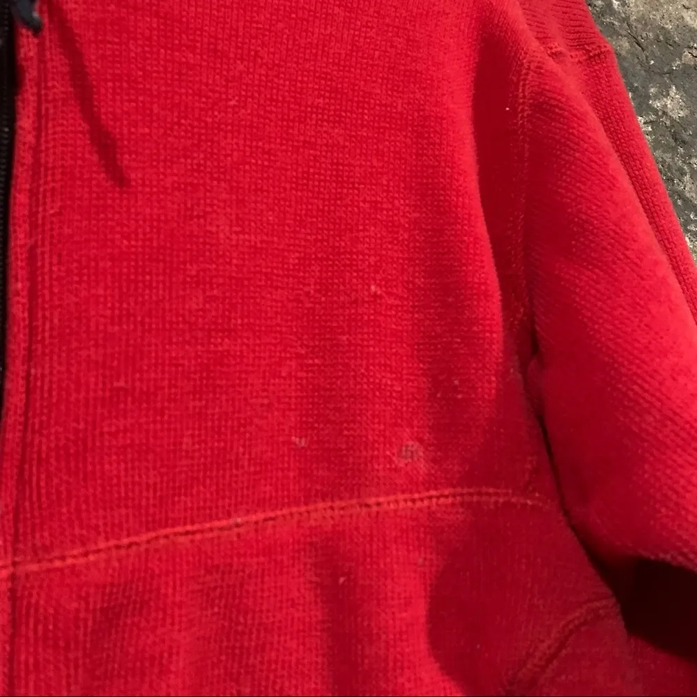 Vintage Red/Black Polo Ralph Lauren Embroidered Zip Up Sweatshirt Jacket Red Size L - Image 7