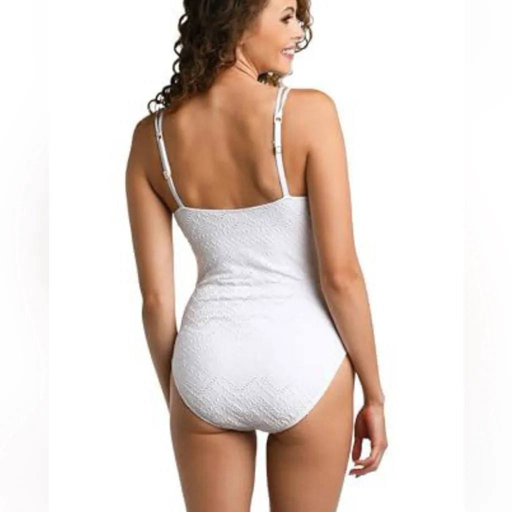 NWT La Blanca Saltwater Sands One Piece Swimsuit In White size 8 - Image 3