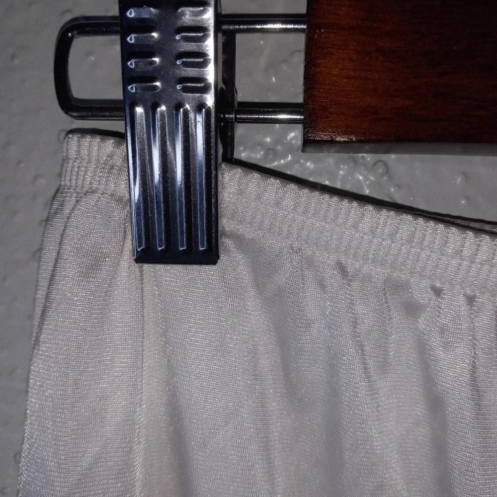 Vanity Fair M Nylon Half Slip Curved Edge Side Slit in White - Image 4