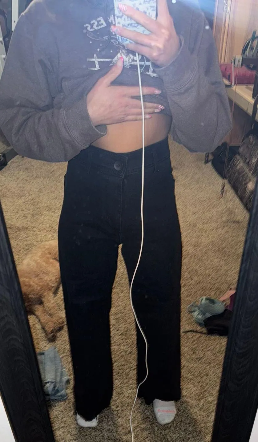 Cute Trendy Black Pants - Image 2