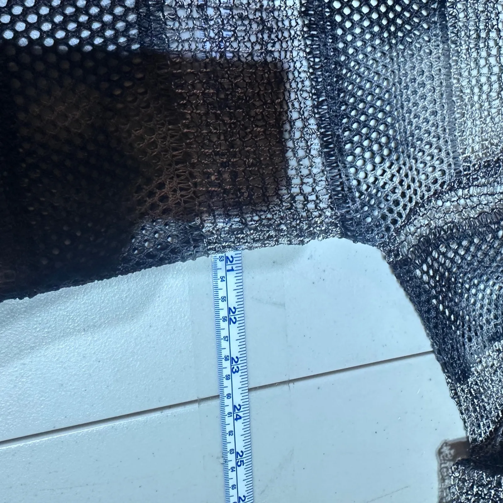 Sheer Mesh Star Top Black Gray Stripe Y2K Grunge Whimsigoth SHEIN Size L - Image 10