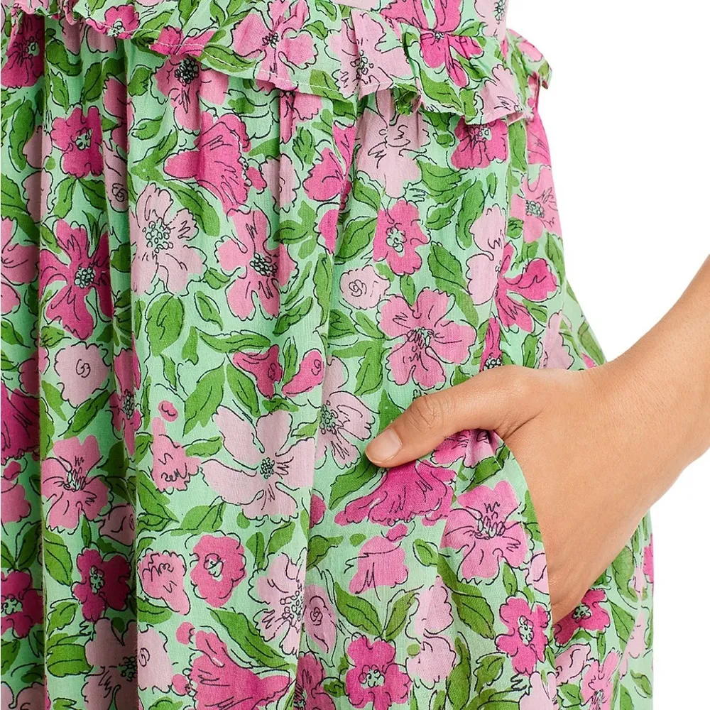 Banjanan Constance Floral Print Ruffled Dress, Patina Size S New w/Tag $300 - Image 7