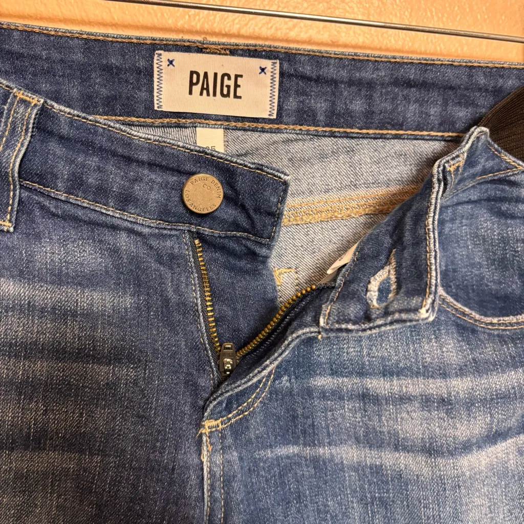 Paige Women’s Jeans Jimmy Jimmy Crop Maternity Distressed Penelope Blue Size 25 - Image 6