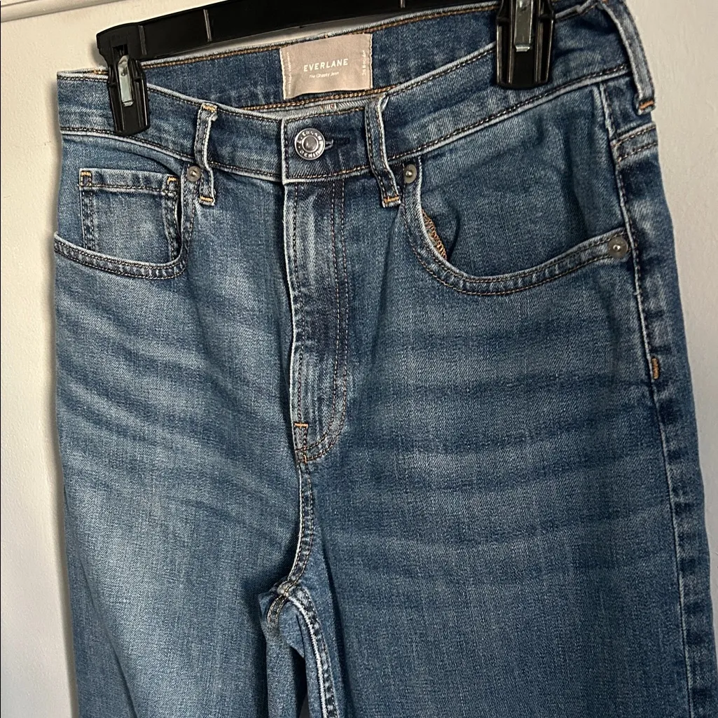 Everlane Women's Blue Crop Ankle Cotton Blend Denim Stretch Every Day Jeans - Image 5