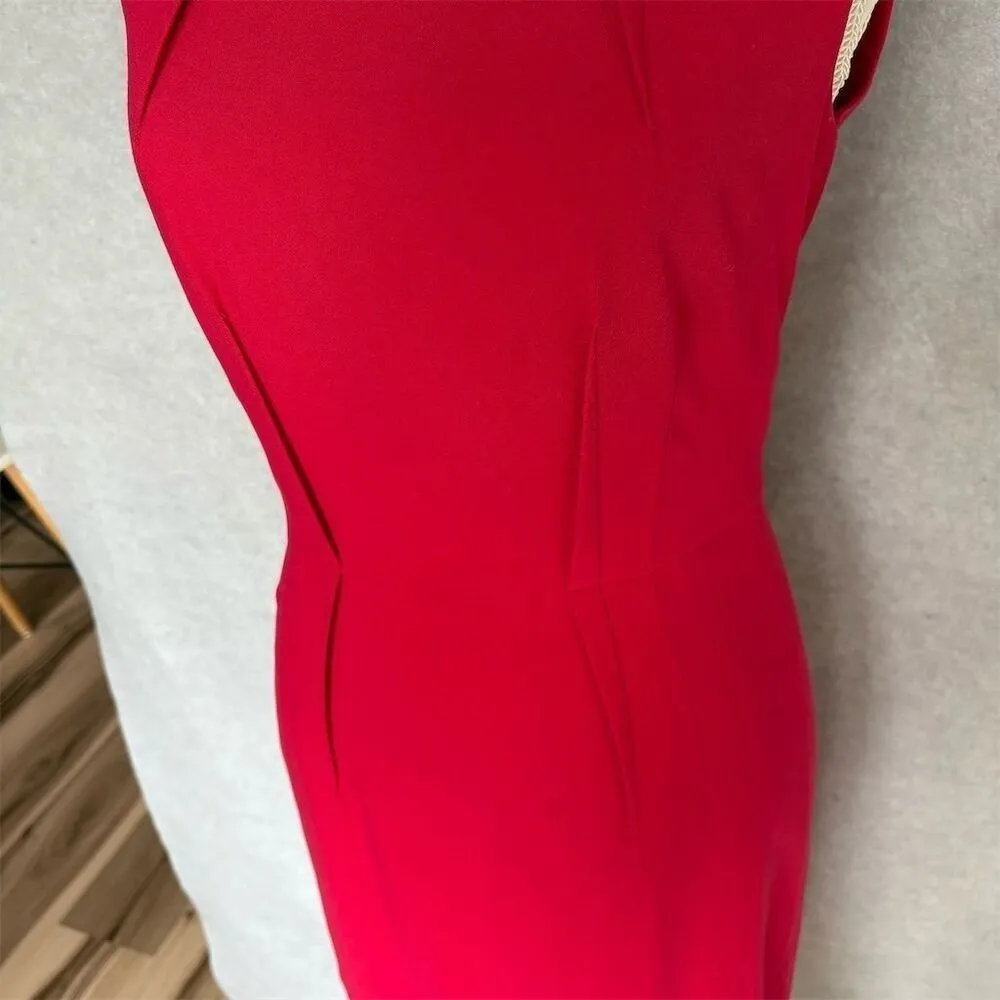 BCBGMAXAZRIA Evelyn Red Sleeveless Bodycon Dress Women's Size 6 Formal with flaw - Image 5