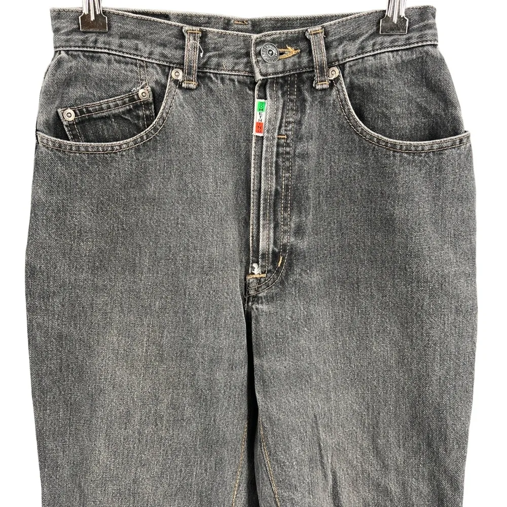 Edwin Something Ones Japan Black High Rise Tapered Jeans Raw Hem Size 68 / US 27 - Image 2