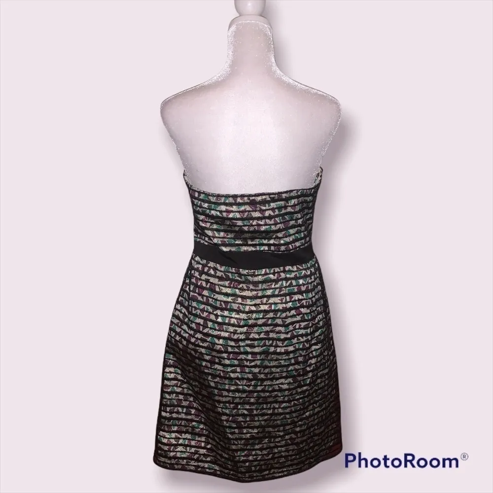 Akira Black Label‎ Purple/Green/Black Strapless Corset Mini Dress NWT Sz M - Image 3