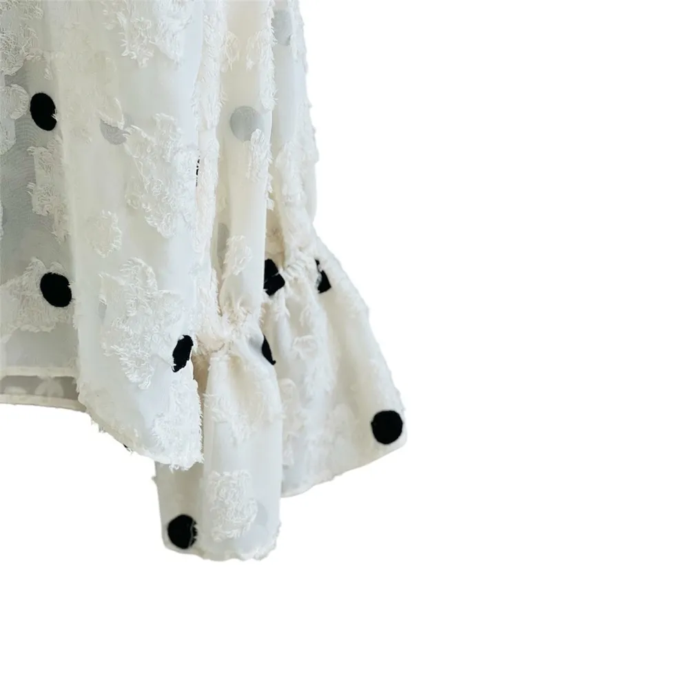 Zara Women’s polka dots Textured Weave Top - Image 4