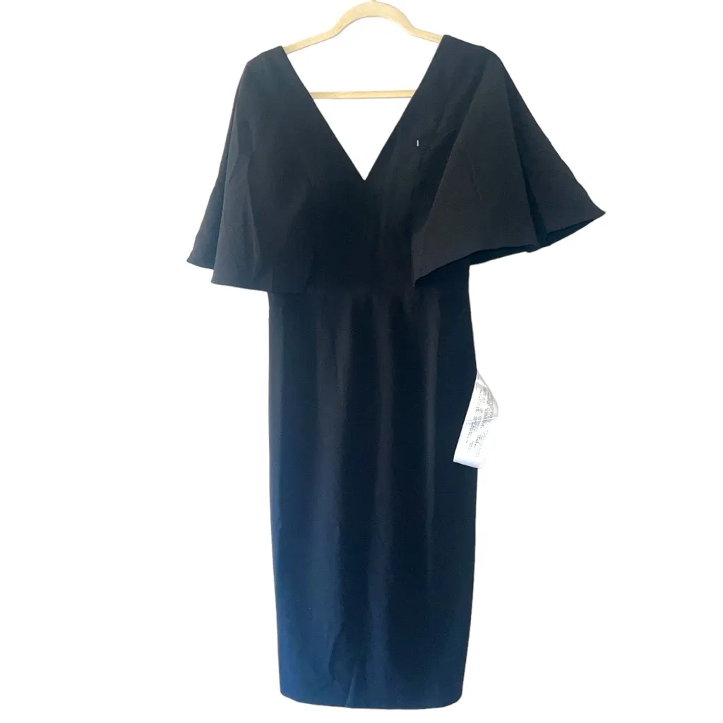 Dress The Population Louisa Flutter-Sleeve Black Dress - Size M - Image 2