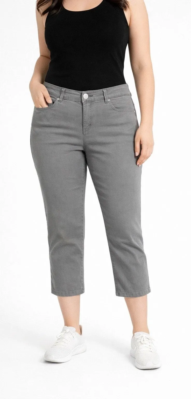 Democracy "Ab" Technology Grey Skinny Pants Cropped Mid Rise Work Office Women 8 - Image 1