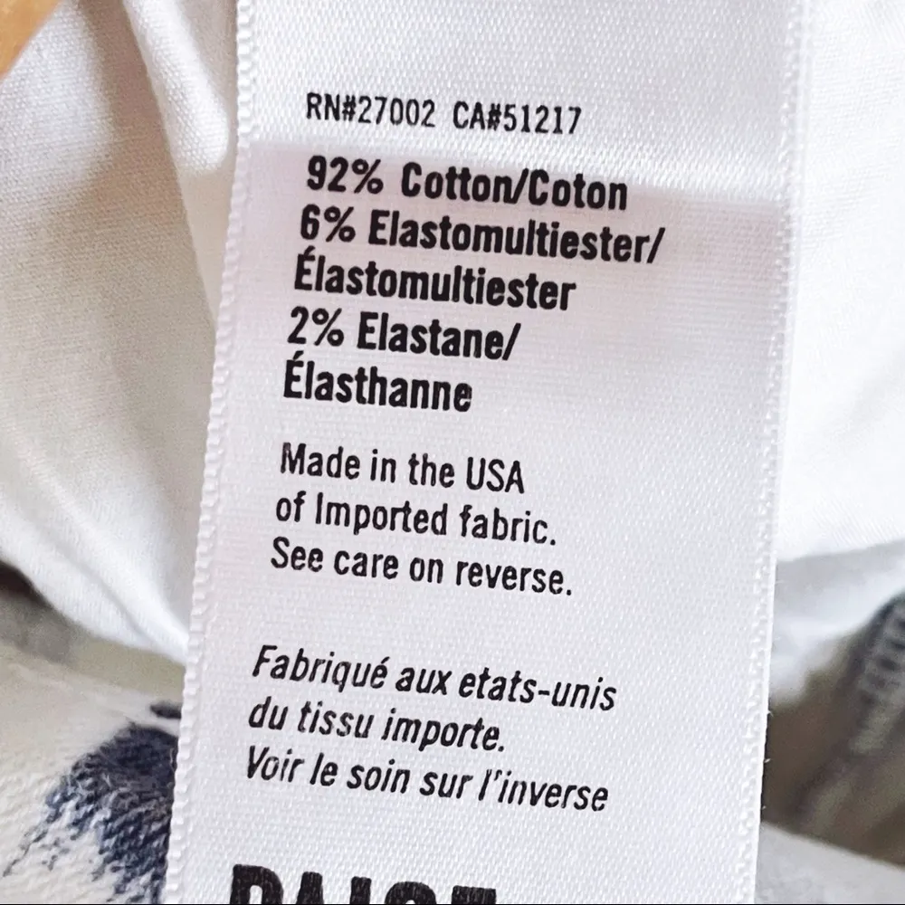 PAIGE | Verdugo Iltra Blue Ikat Print Skinny Jeans Sz 26 - Image 9