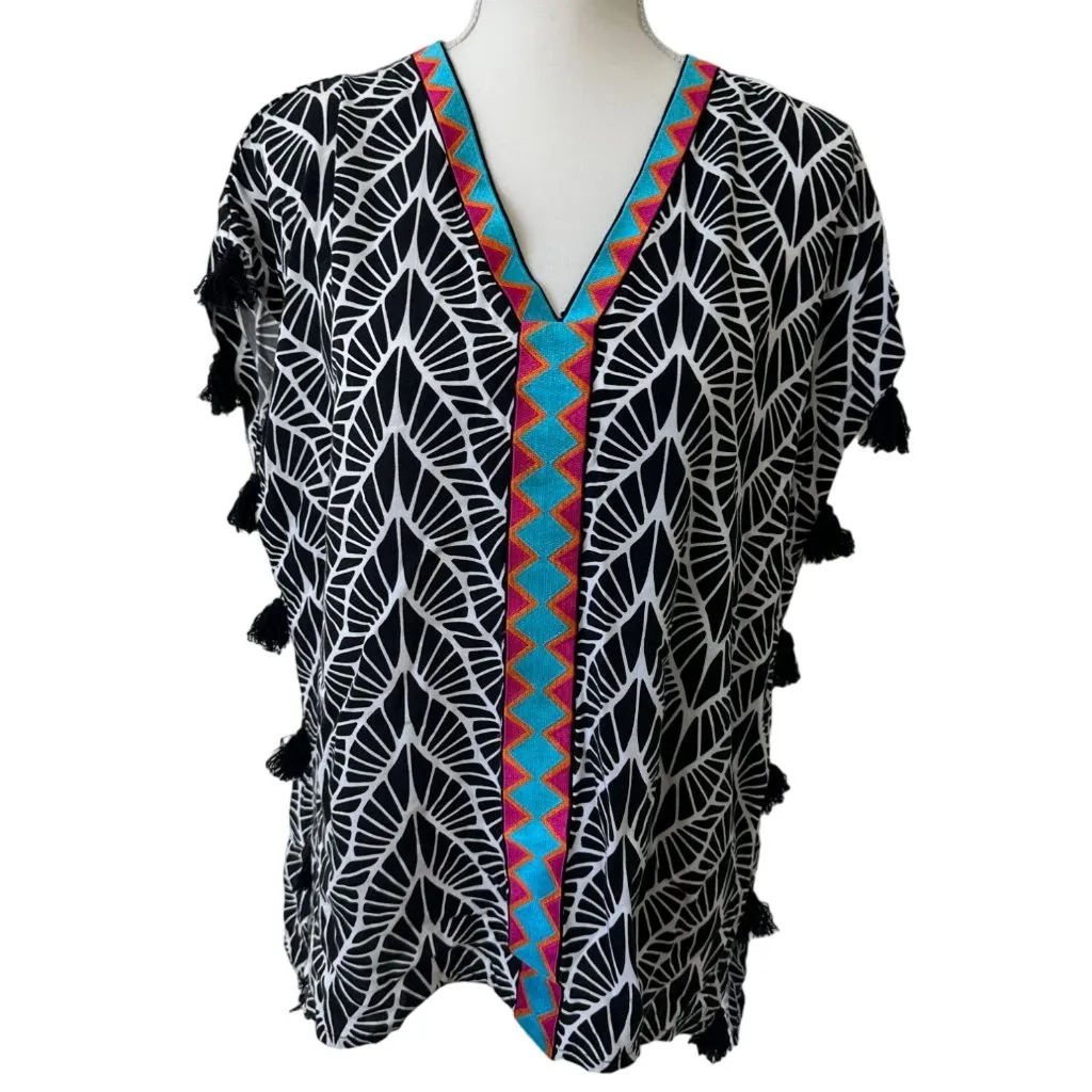 Escapada  Tropical Fringe Womens Swim Coverup Size Medium - Image 2