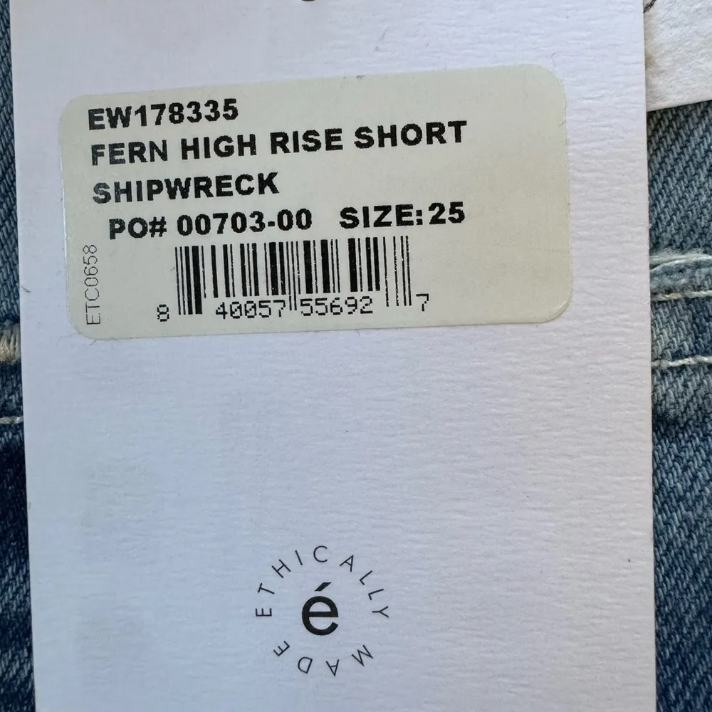 Etica Fern High Rise Dip Dye Jean Short in Shipwreck Size 25 New Blue - Image 10
