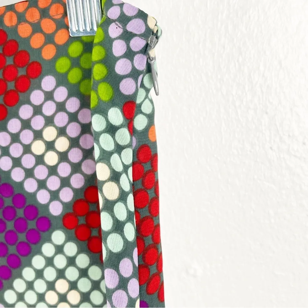 FREE PEOPLE Multicolored Polka Dot Artsy Casual Skater Skirt, Size 7 - Image 5