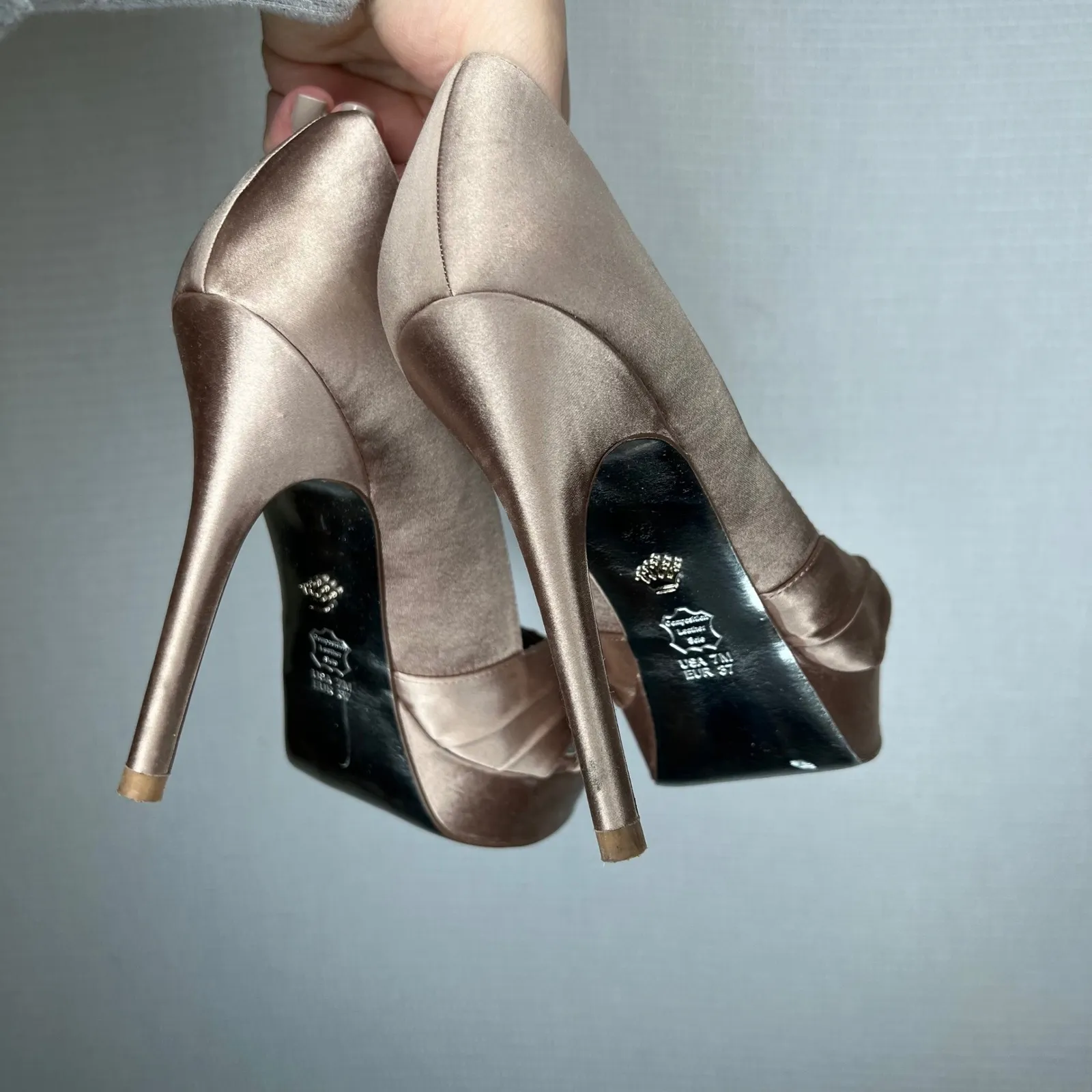 Nina New York Women Satin Peep Toe Platform Stiletto Heels Shoes Size 7 37 - Image 3