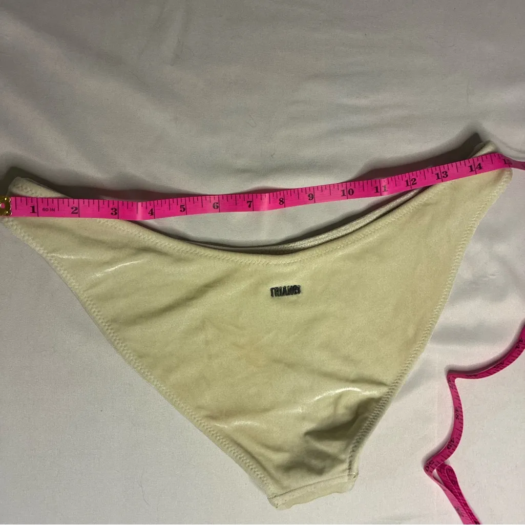 Cream triangl Bikini Bottom White - Image 2