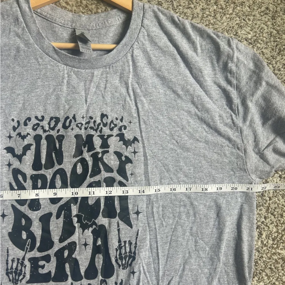 Gildan Gray In My Spooky Era Short Sleeve Tee 
Casual Halloween Fall Large - Image 5