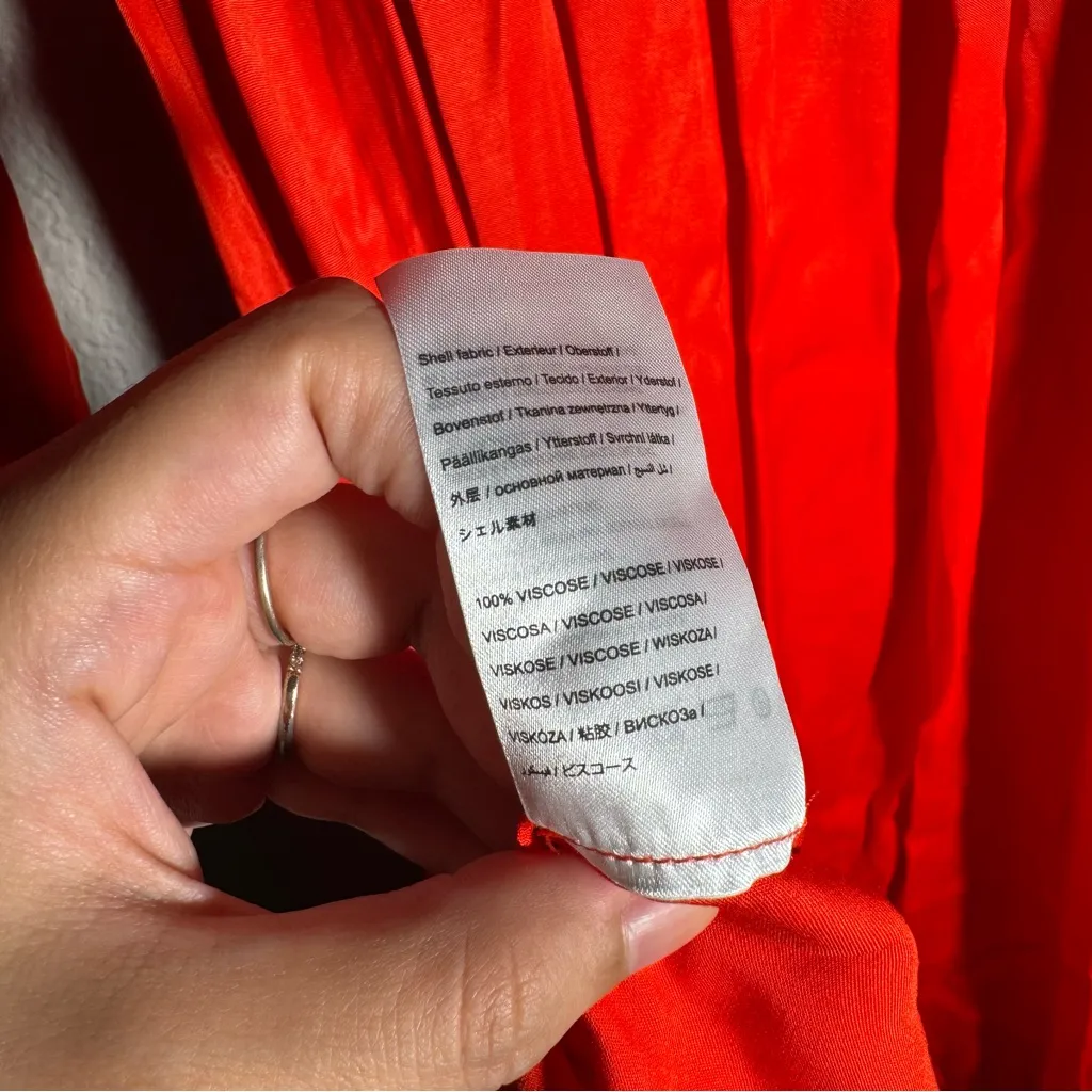 Farm Rio • Midi Dress • Satin Viscose • Cutout Waist • Medium • Bead Tassels - Image 13