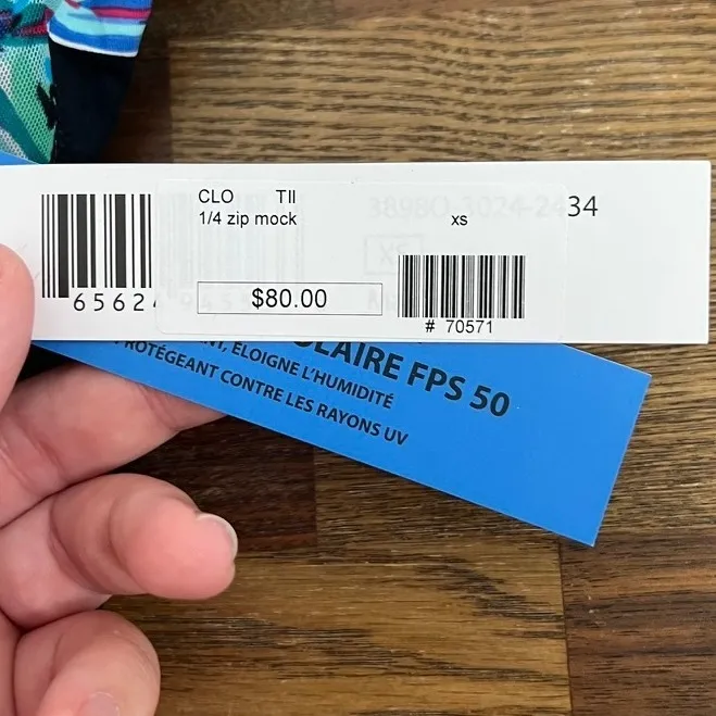 Tribal Womens Top XS NWT $80 Green Blue‎ Paisley Stretch 1/2 Zip Popover Bright - Image 6