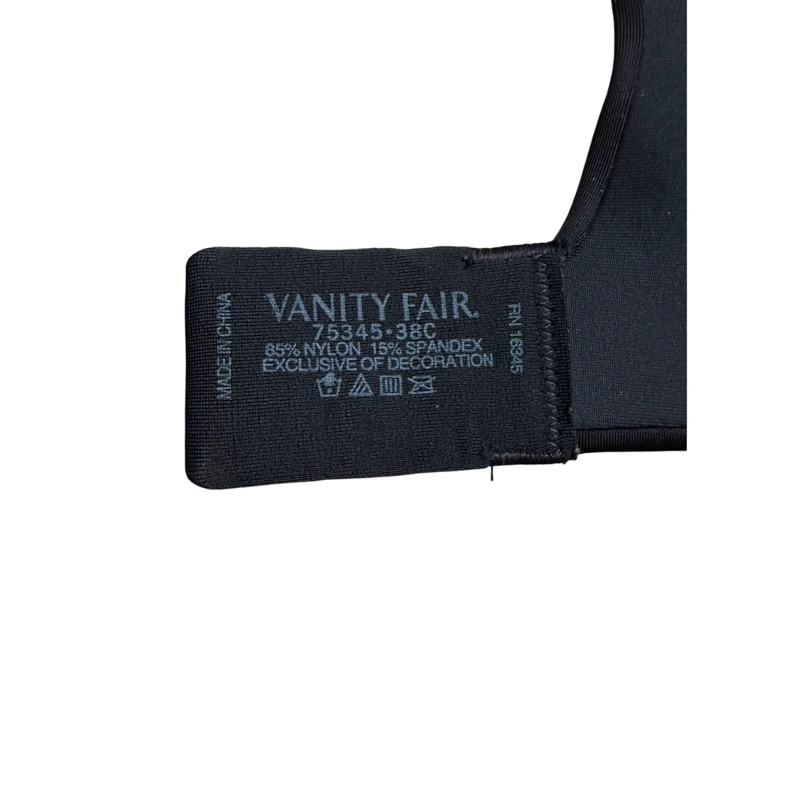 Vanity Fair Beauty Back Full Coverage Bras Size 38C Black Lace - Image 5