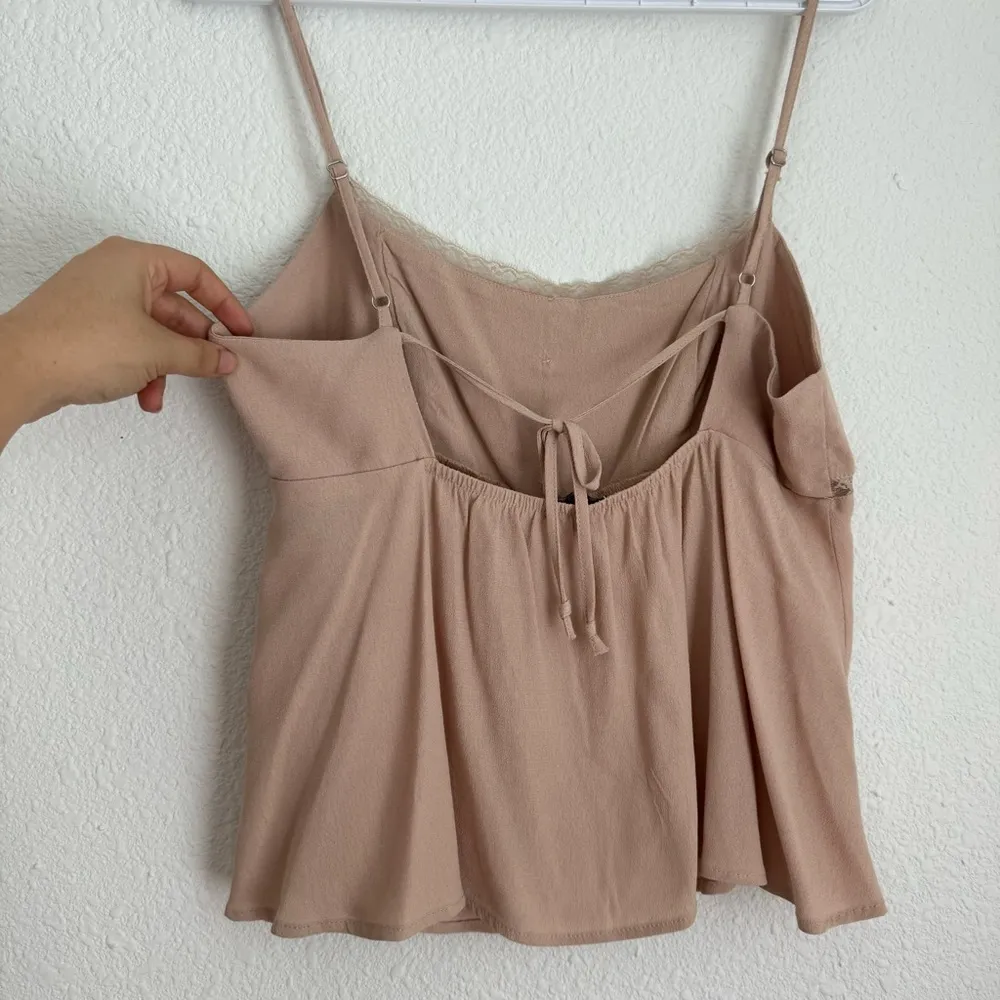 light ballet pink babydoll tank top cami lace button down size M - Image 5