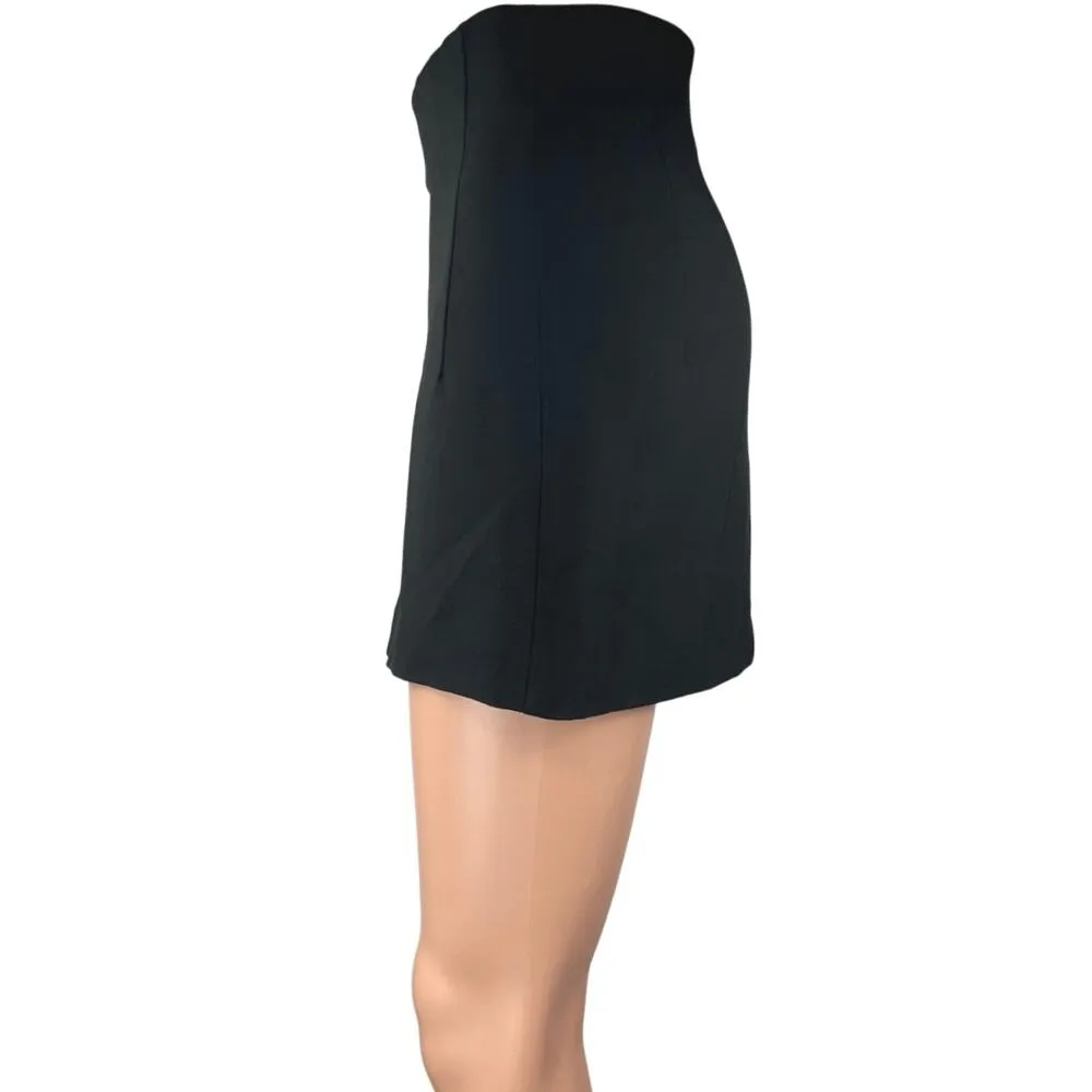 Zara Women's Black High Waisted Slim Fit Zipper A Line Casual Mini Skirt Size XS - Image 2