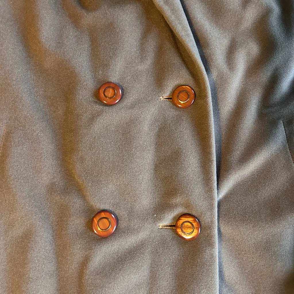 Vintage 1960's Wool Cashmere Coat w/ real mink fur collar women's Med 36" Camel Tan - Image 2