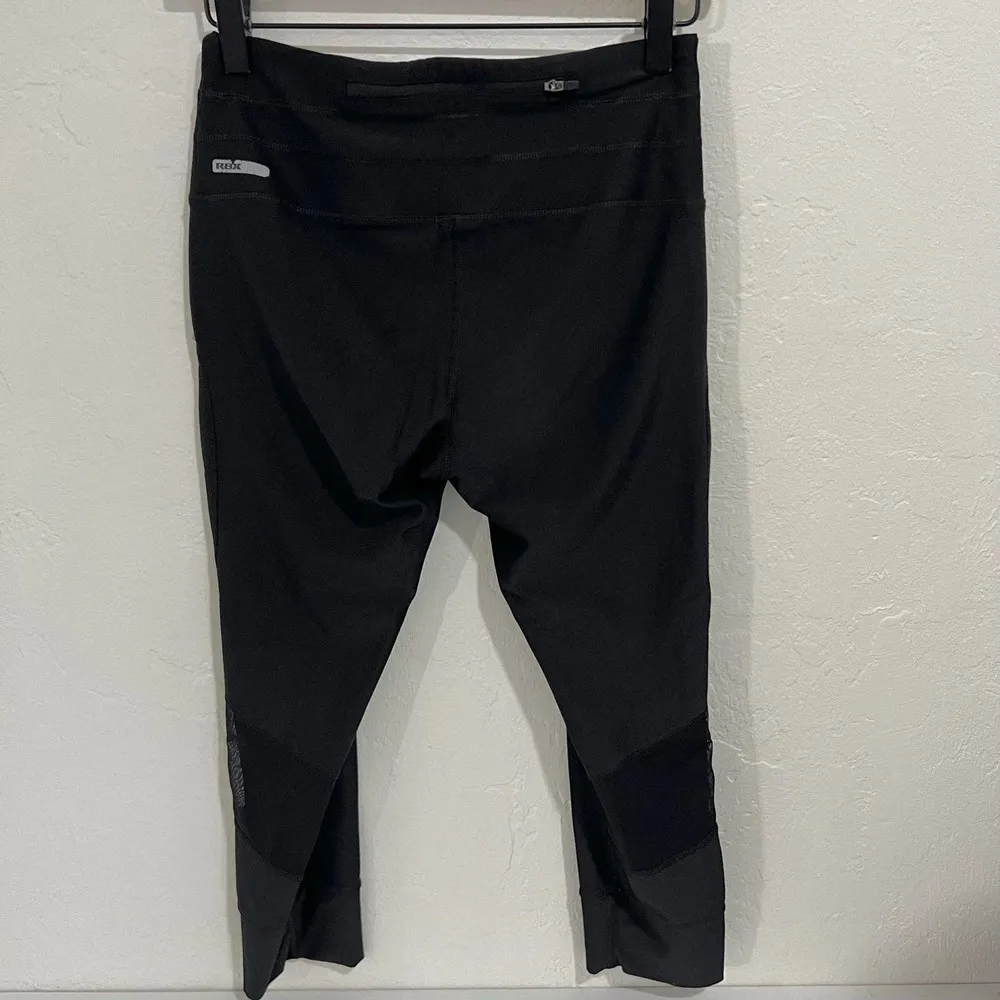 RBX Black Reflective Mesh Leg Cropped Leggings Size Small - Image 3
