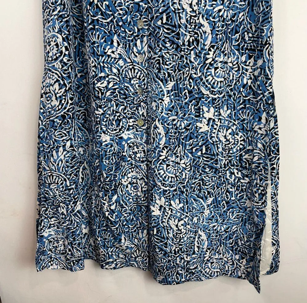 Vtg Maggy London 100% Silk Maxi Dress Button Front Sleeveless Sz 4 - Image 10